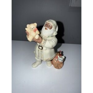 Lenox Santa's‎ Favorite African American Santa with Teddy Bear and Toys Figurine